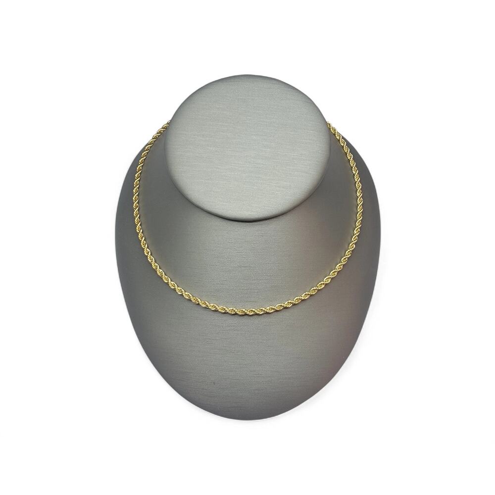 18K Gold Filled Chain Necklace | 4mm Twisted Rope | 18 Inch | Made in Brazil - Picture 3 of 5